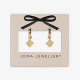 Joma Textured Clover Gold Plated Hoop Earrings