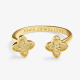 Joma Textured Clover Gold Plated Ring