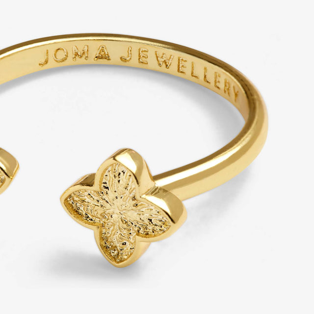 Joma Textured Clover Gold Plated Ring