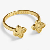 Joma Textured Clover Gold Plated Ring