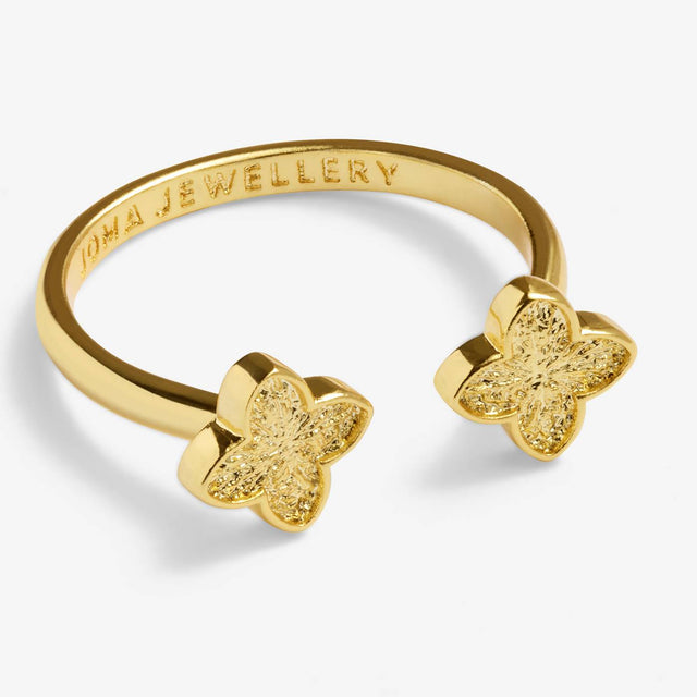 Joma Textured Clover Gold Plated Ring