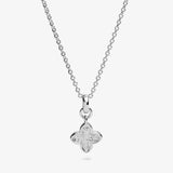 Joma Textured Clover Silver Plated Necklace