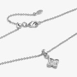 Joma Textured Clover Silver Plated Necklace