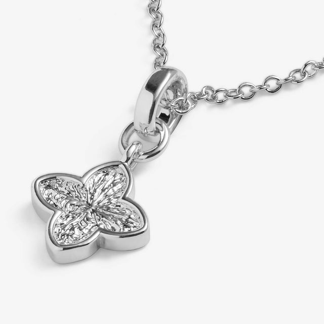 Joma Textured Clover Silver Plated Necklace