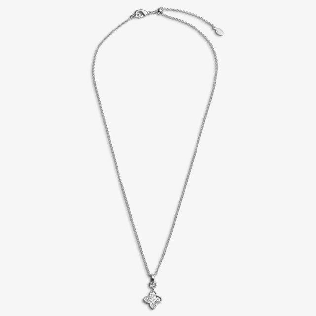 Joma Textured Clover Silver Plated Necklace