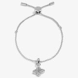 Joma Textured Clover Silver Plated Bracelet