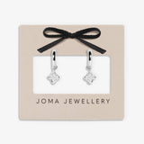 Joma Textured Clover Silver Plated Hoop Earrings