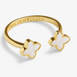 Joma Signature White Clover Gold Plated Ring