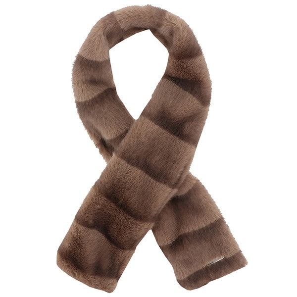 Faux Fur Crossover Scarf - Camel