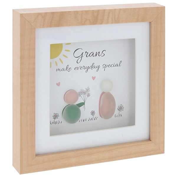 Mini Pebble Glass Square Plaque Gran