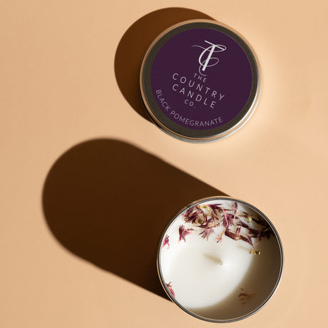 Black Pomegranate Tin Candle