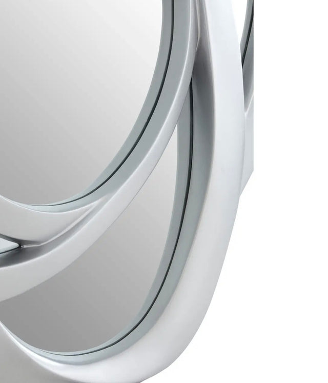 Silver Elliptical Wall Mirror