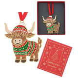 Xmas Treasures Cute Highland Coo Decoration