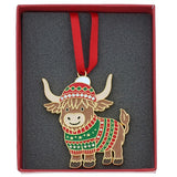 Xmas Treasures Cute Highland Coo Decoration