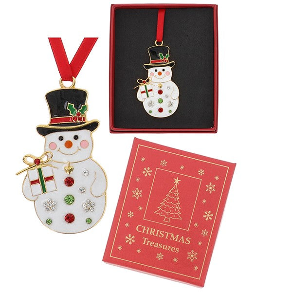 Xmas Treasures Happy Snowman Decoration