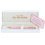 Ladies Pink 21st Birthday Pen