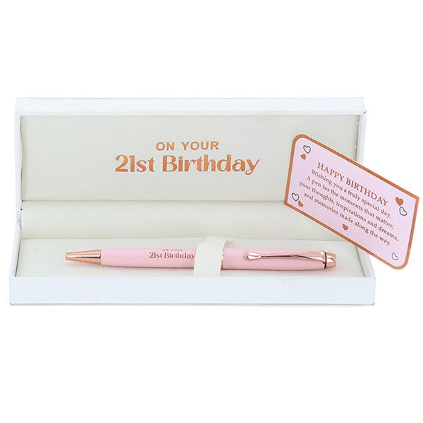Ladies Pink 21st Birthday Pen