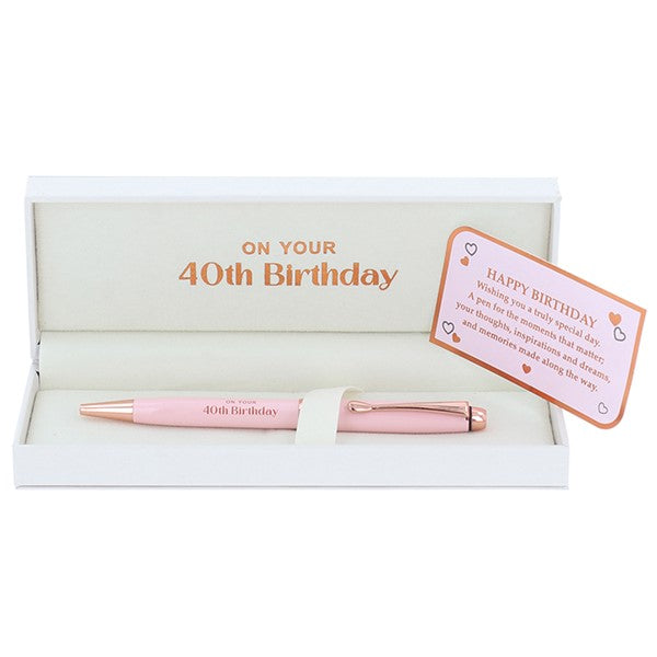 Ladies Pink 40th Birthday Pen