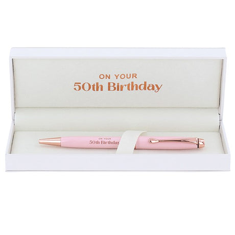 Ladies Pink 50th Birthday Pen