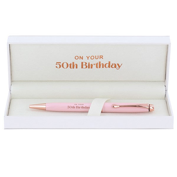 Ladies Pink 50th Birthday Pen