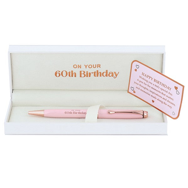 Ladies Pink 60th Birthday Pen