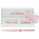 Ladies Pink 80th Birthday Pen