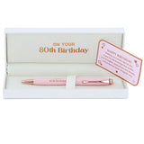 Ladies Pink 80th Birthday Pen