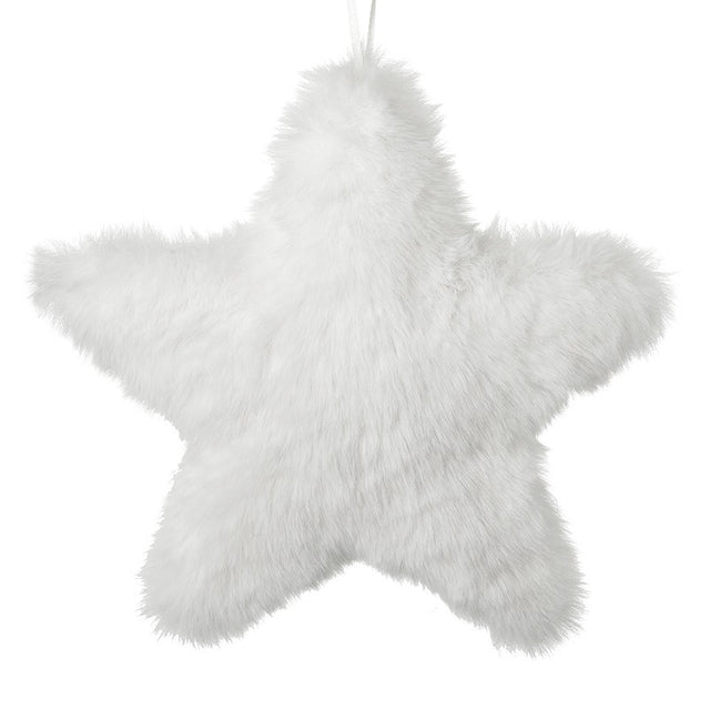 White Fabric Fluffy Star Large