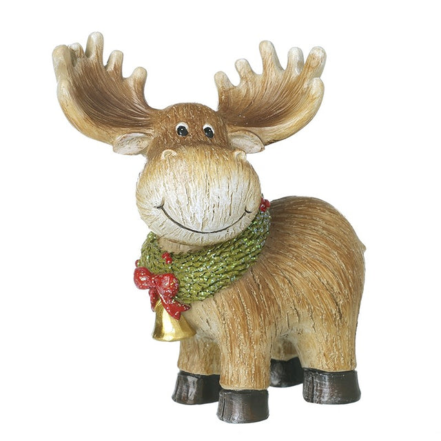 Standing Resin Moose Bell Wreath
