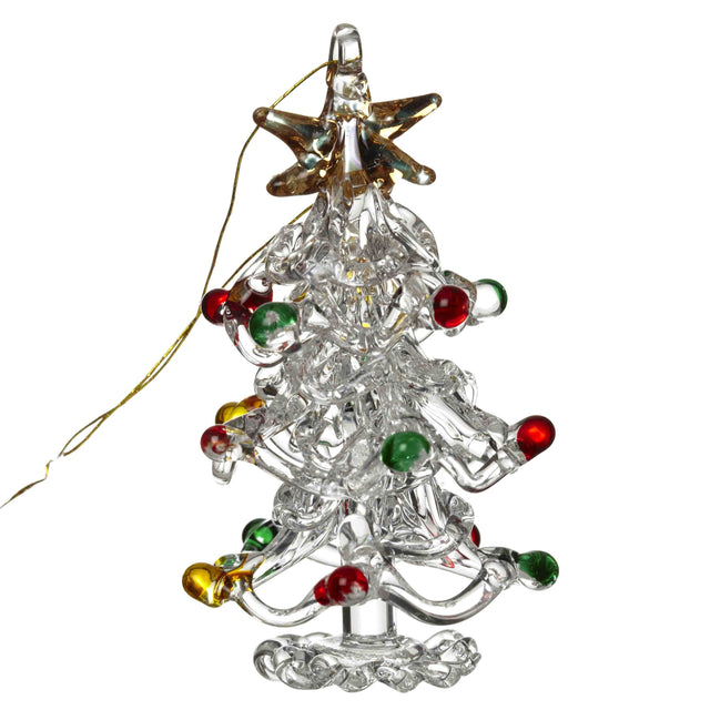 Glass Hanging Xmas Tree Colour Bauble