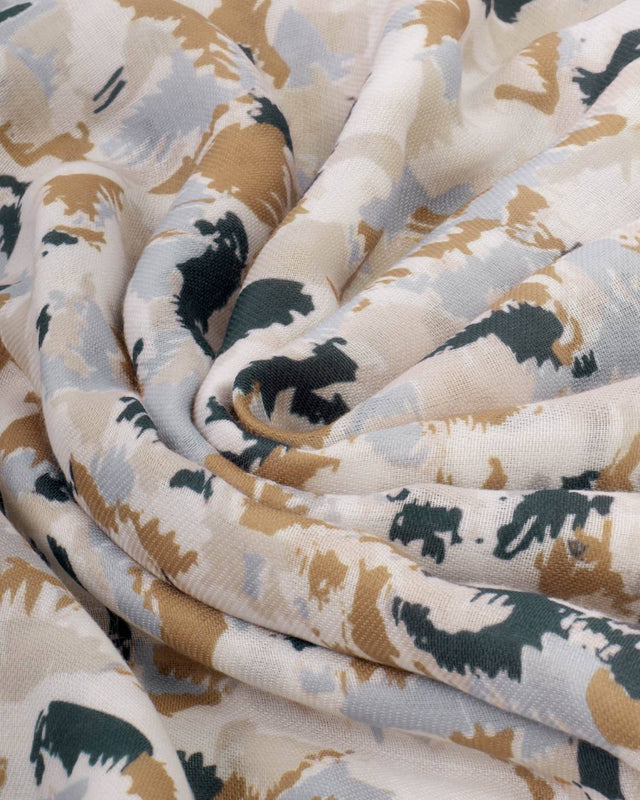 Katie Loxton Printed Scarf - Terazzo - White/Camel/Navy