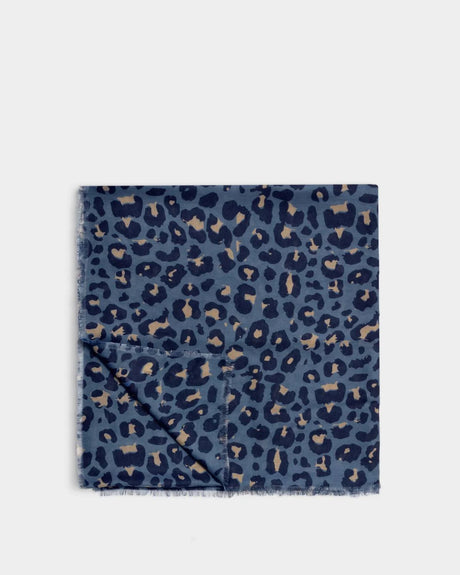 Katie Loxton Printed Scarf - Leopard - Navy/Black/Taupe