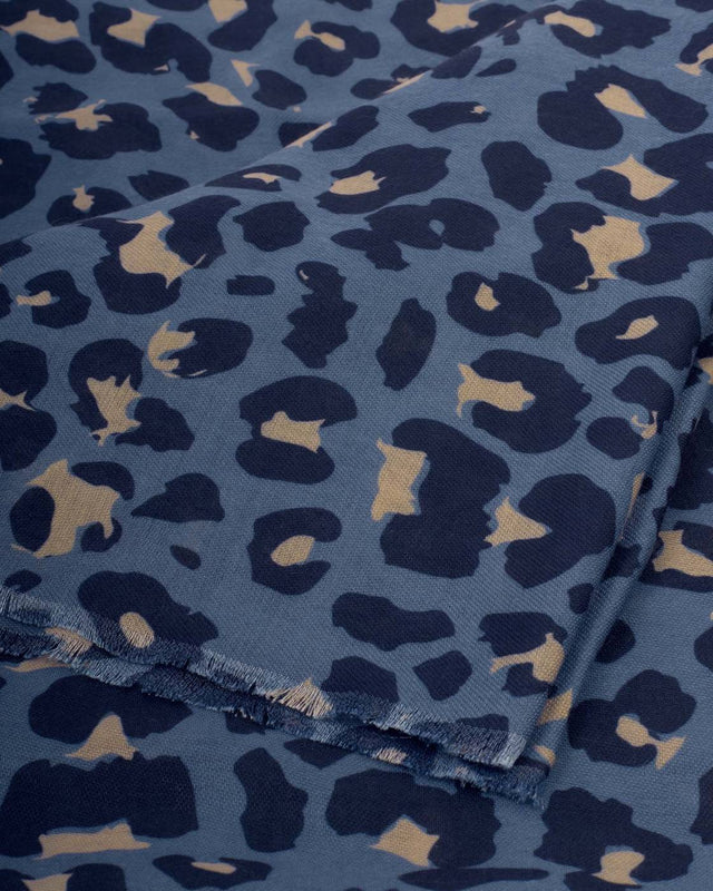 Katie Loxton Printed Scarf - Leopard - Navy/Black/Taupe