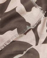 Katie Loxton Printed Scarf - Abstract Floral - Chocolate/Nude Pink