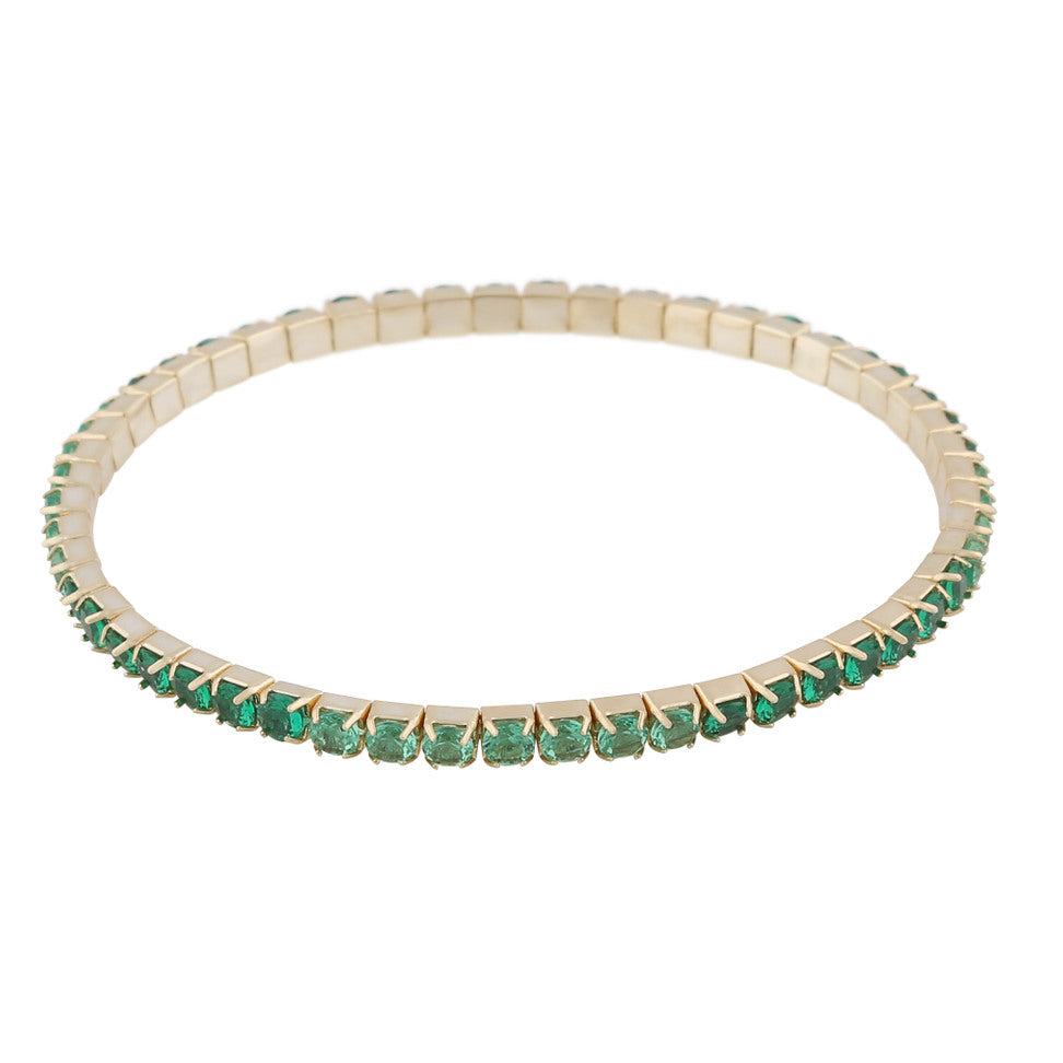 SNO Meadow Elastic Bracelet - Green Stones