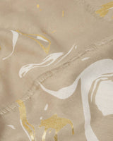 Katie Loxton Printed Foil Scarf - Marble - Light Taupe