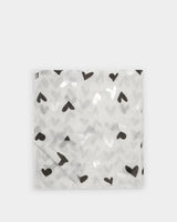 Katie Loxton Printed Foil Scarf - Abstract Heart - Grey