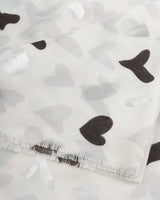 Katie Loxton Printed Foil Scarf - Abstract Heart - Grey