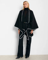 Katie Loxton Whipstitch Cape with Belt - Black