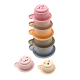 Silicone Stacking Bear Cups - Multicolour