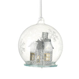 Glass Bauble with House and LED Light