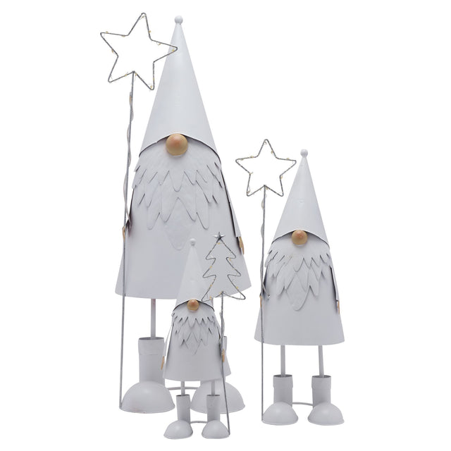 LED White Santa with Star - Large