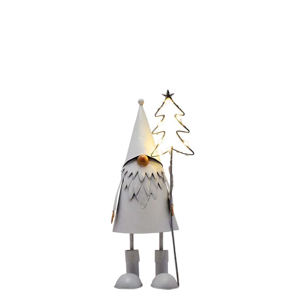 LED White Santa with Star - Small