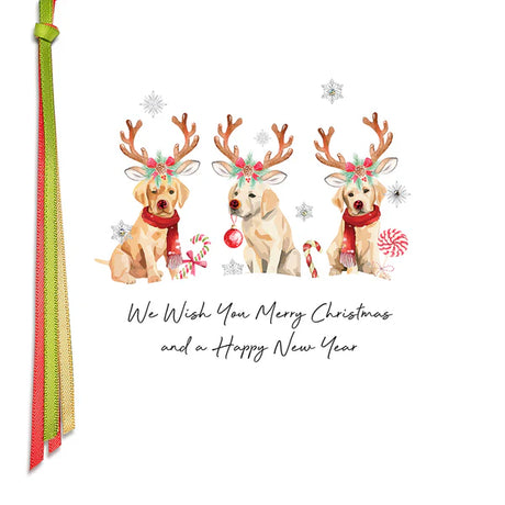 Dogs with Antlers Christmas Card