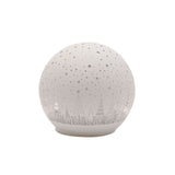 Christmas Trees White LED Glass Ball - 10cm