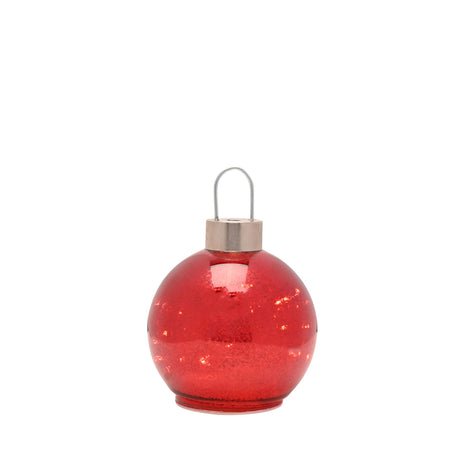 Red Mercury Glass LED Bauble 13cm
