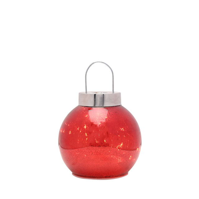 Red Mercury Glass LED Bauble 16cm