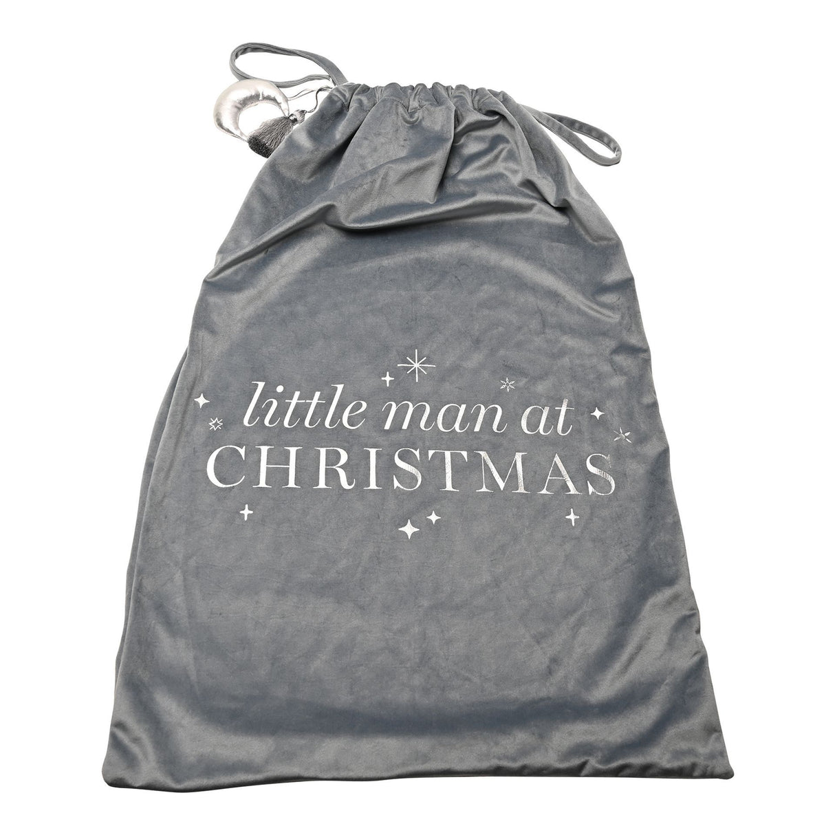 Little Man at Christmas Blue Santa Sack