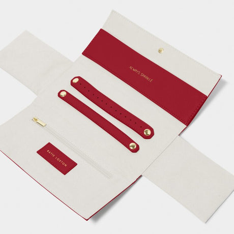 Katie Loxton Jewellery Roll in Garnet Red