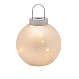 White LED Up Glass Bauble Decoration 15cm